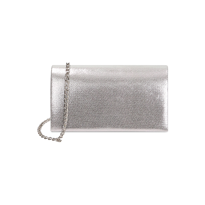 Pochette argento con strass