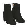 Ankle boots neri in microfibra, tacco 7,5 cm 