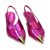 Décolleté slingback specchio fucsia, tacco 6 cm