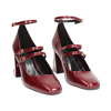 Escarpin bordeaux brillant avec talon de 7,5 cm