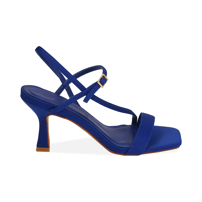 Sandali donna blu in lycra, tacco 7,5 cm | Primadonna Collection