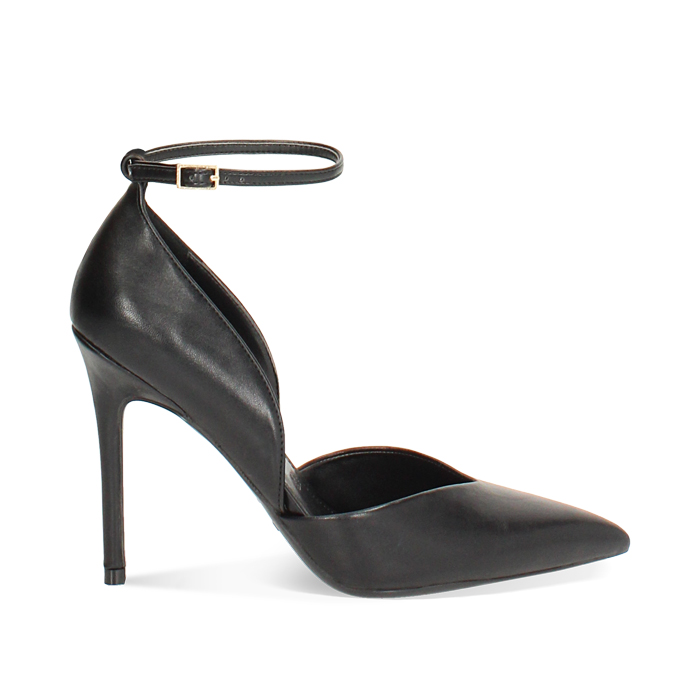 Décolleté Open Shank nera da donna con tacco 10,7 cm