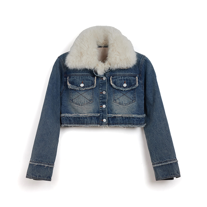 Giubino in denim jeans con dettagli esclusivi