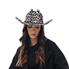 Chapeau beige-leopard en microfibre