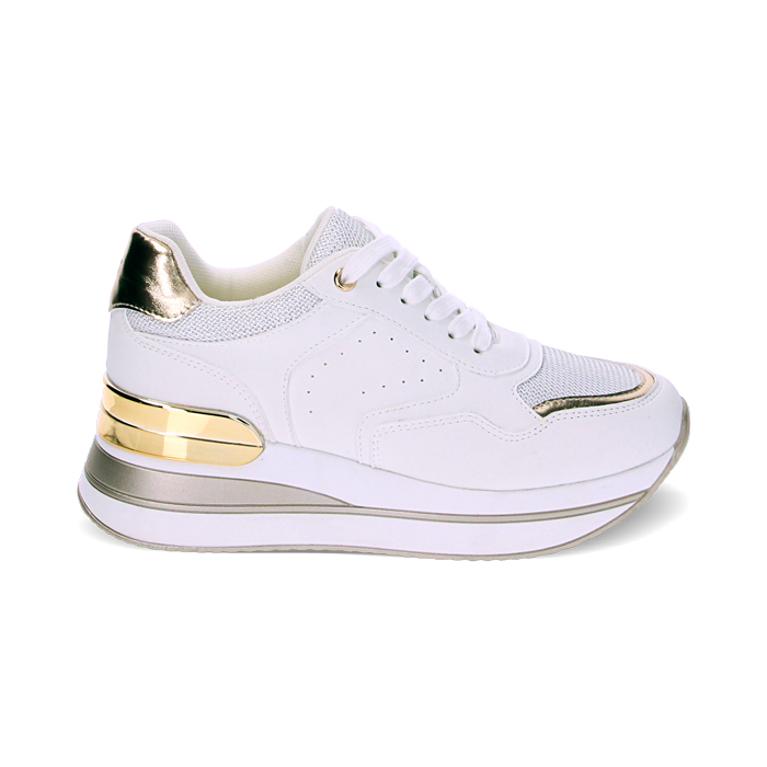 Sneakers bianco oro