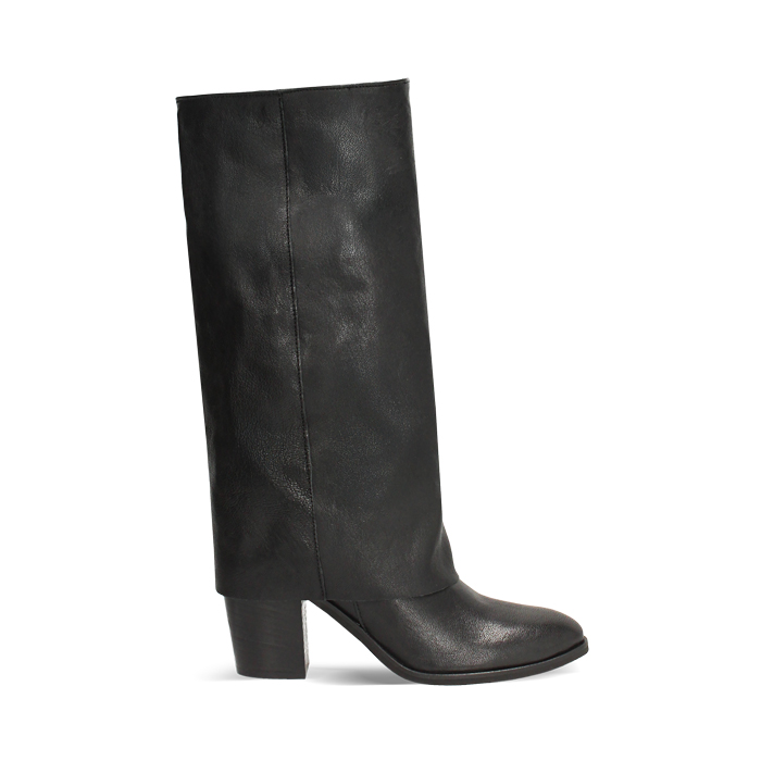 BOOTS RAIN BOOTS LEATHER WASHED NERO