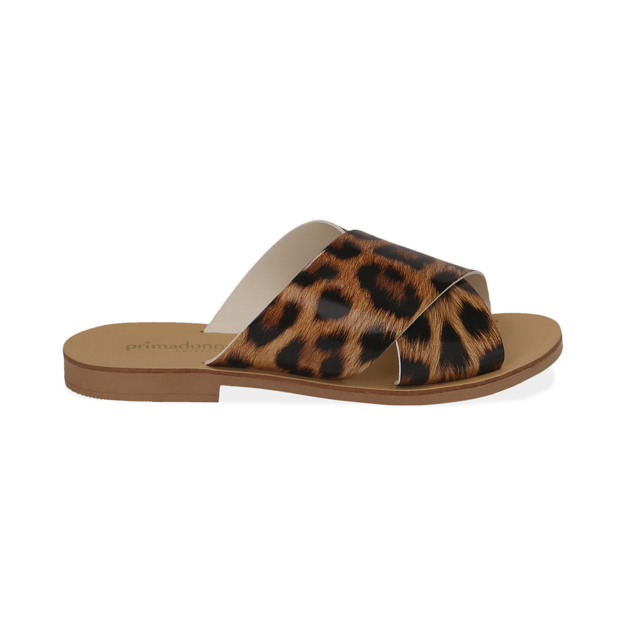 Mules Flat Leopard In Vernice Donna Primadonna Collection