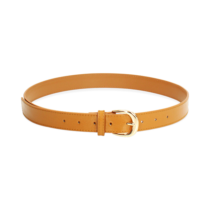 Cinturón brillante ocre con detalles elegantes