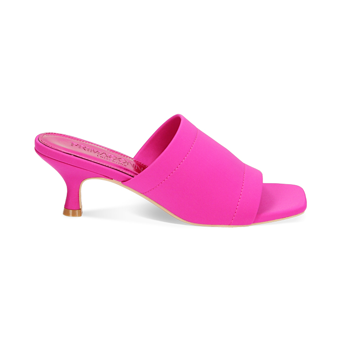 Mules Open Toe fucsia in tessuto