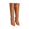 Botas coñac de piel, tacón de 9 cm.