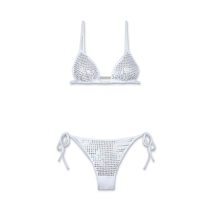 Bikini da donna bianco a triangolo